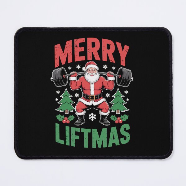 Item preview, Merry Liftmas Funny Santa Weightlifting Gym Christmas Art designed and sold by jkrphoto.