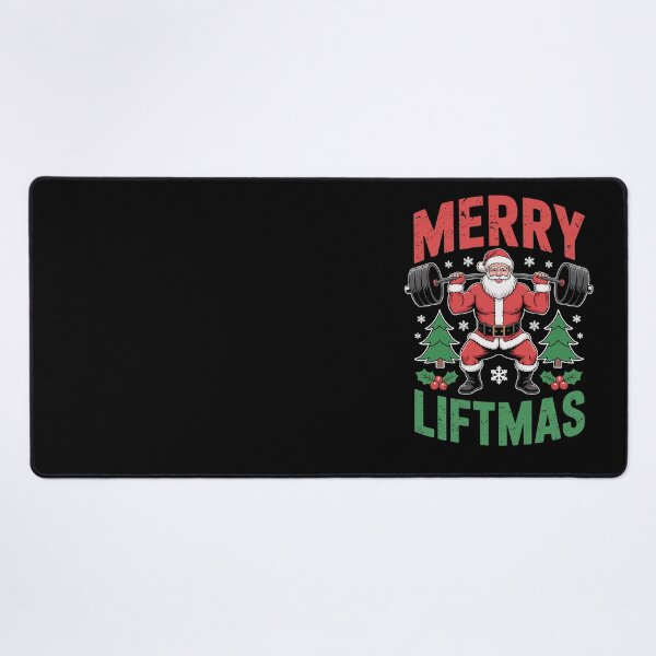 Item preview, Merry Liftmas Funny Santa Weightlifting Gym Christmas Art designed and sold by jkrphoto.