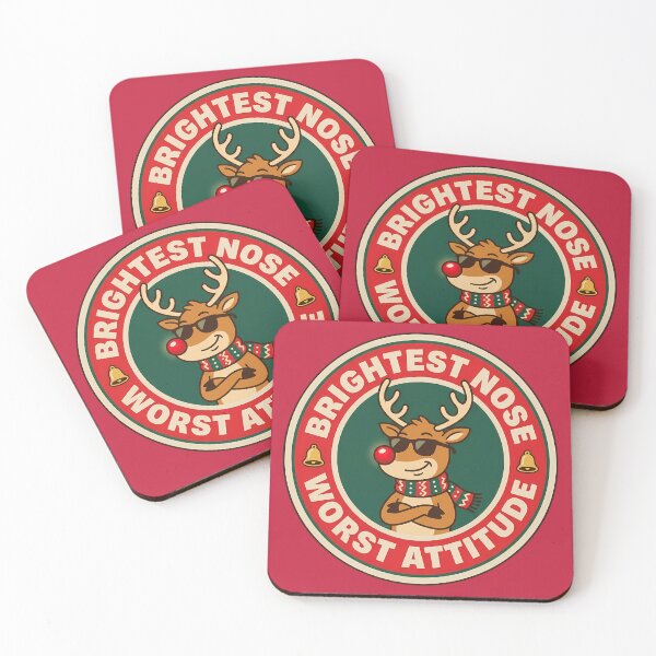 Item preview, Brightest Nose Worst Attitude Reindeer Badge designed and sold by DripCultureLab.
