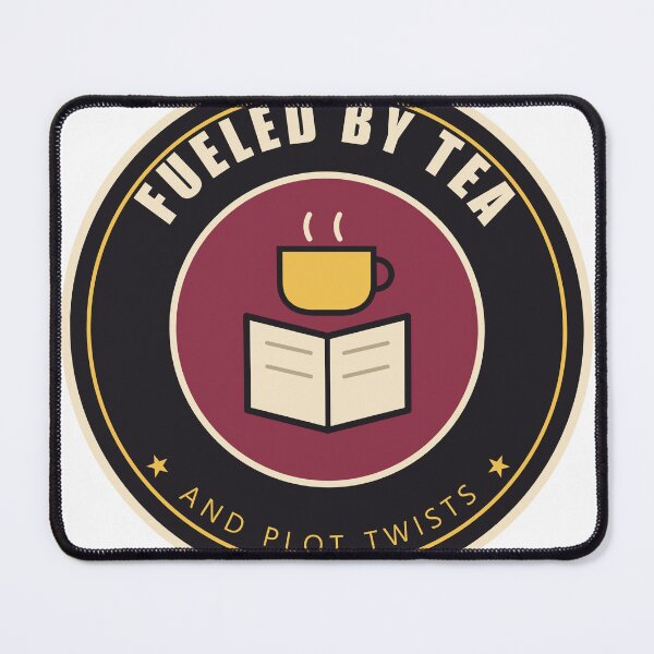 Item preview, Fueled by Tea and Plot Twists – Book Lover Badge designed and sold by Gabtrex.