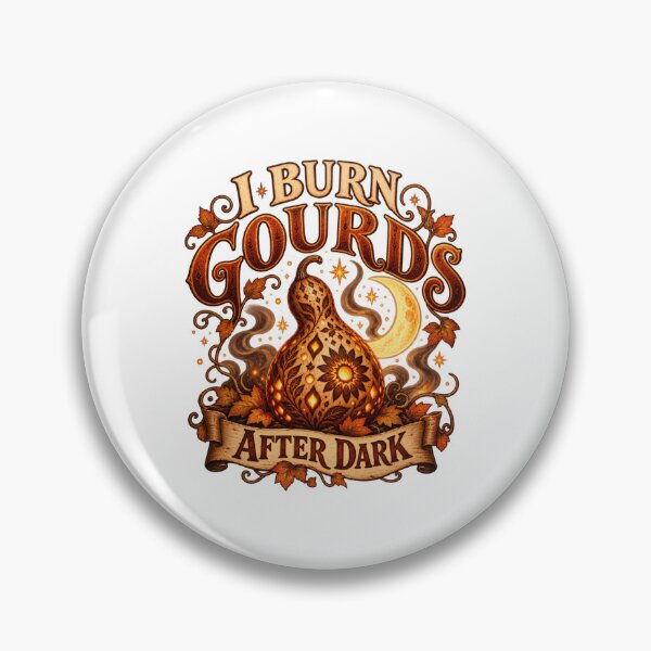 Item preview, I Burn Gourds After Dark Illustrated Halloween Gourd designed and sold by UrbanCanvvas.