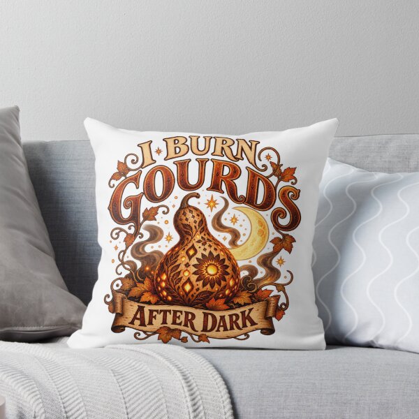 Item preview, I Burn Gourds After Dark Illustrated Halloween Gourd designed and sold by UrbanCanvvas.