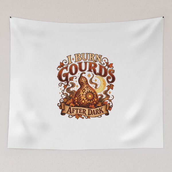 Item preview, I Burn Gourds After Dark Illustrated Halloween Gourd designed and sold by UrbanCanvvas.