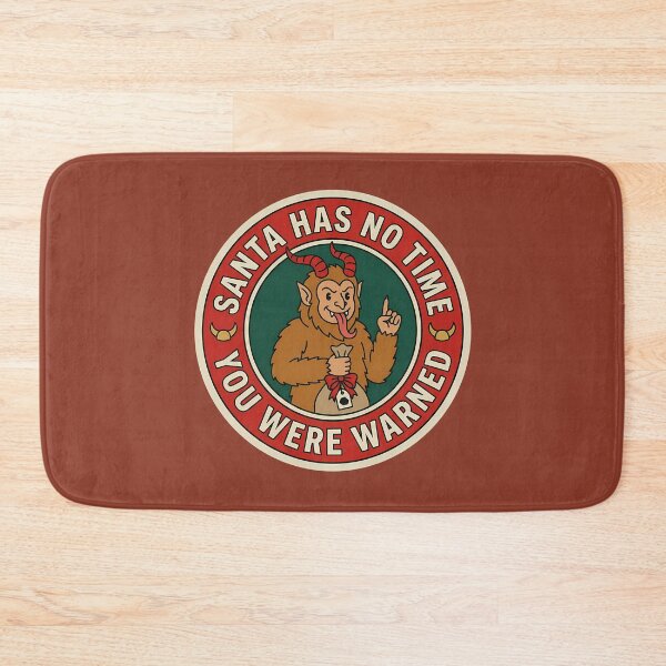 Item preview,  Santa Has No Time Krampus Holiday Badge designed and sold by DripCultureLab.