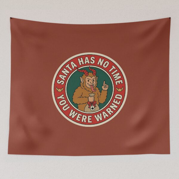 Item preview,  Santa Has No Time Krampus Holiday Badge designed and sold by DripCultureLab.