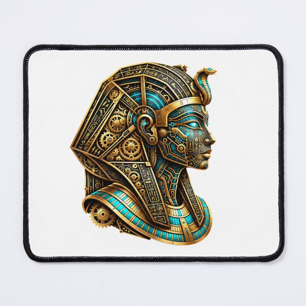 Item preview, "Cyber Pharaoh Mechanical Art: Futuristic Egyptian King Vector Illustration with Steampunk & Cyberpunk Design" designed and sold by Nubian Style.