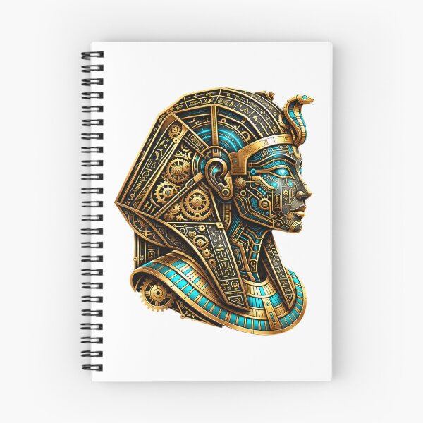 Item preview, "Cyber Pharaoh Mechanical Art: Futuristic Egyptian King Vector Illustration with Steampunk & Cyberpunk Design"    designed and sold by Nubian Style.