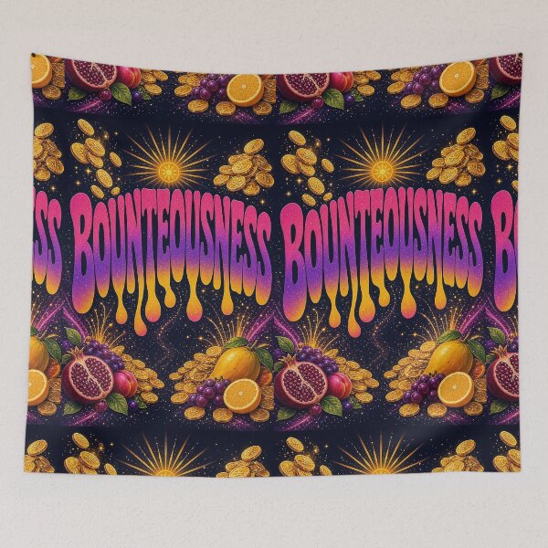Item preview, Bounteousness Abundance Funky Typography Design - Vibrant Generosity Art Print designed and sold by The Crazy Monkey Design Studio.