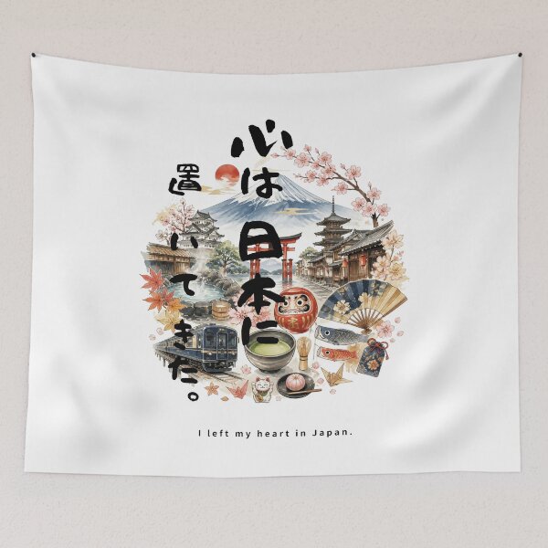 Item preview, I Left My Heart in Japan | Japan Travel Memories Collage | Japanese Design designed and sold by JapanMemoir.