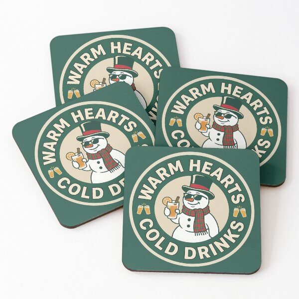 Item preview, Warm Hearts Cold Drinks Snowman Holiday Badge designed and sold by DripCultureLab.