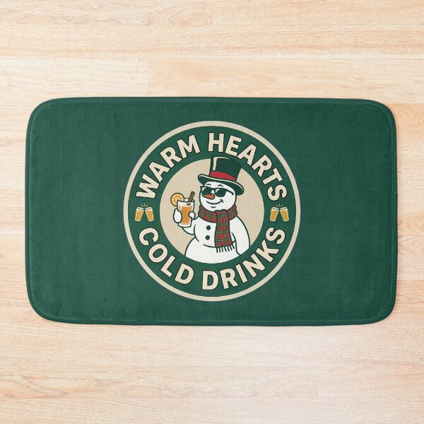Item preview, Warm Hearts Cold Drinks Snowman Holiday Badge designed and sold by DripCultureLab.