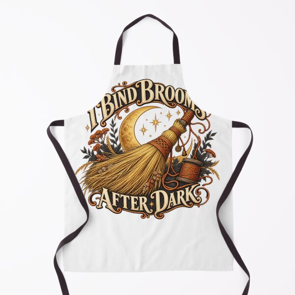 Item preview, I Bind Brooms After Dark Illustrated Besom Art designed and sold by UrbanCanvvas.