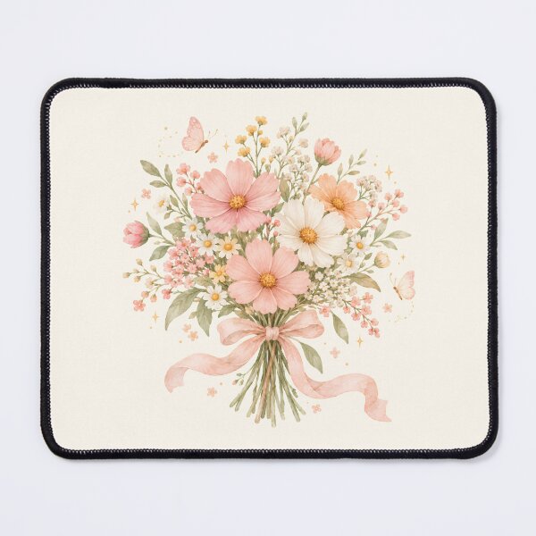 Item preview, Pastel Wildflower Bouquet with Butterflies – Cottagecore Watercolor Floral designed and sold by looplandger.