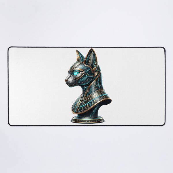 Item preview, "Cyber Bastet Mechanical Cat Art: Futuristic Egyptian Deity Illustration with Cyberpunk & Sci-Fi Vector Design" designed and sold by Nubian Style.