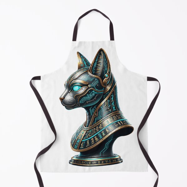 Item preview, "Cyber Bastet Mechanical Cat Art: Futuristic Egyptian Deity Illustration with Cyberpunk & Sci-Fi Vector Design" designed and sold by Nubian Style.