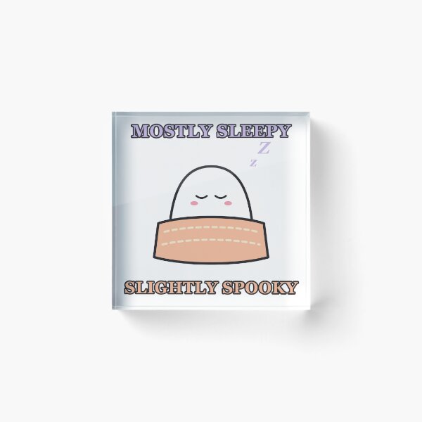 Item preview, Mostly Sleepy Slightly Spooky – Cute Ghost in Blanket designed and sold by Gabtrex.