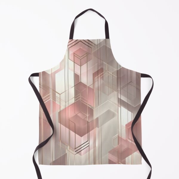 Aperçu de l'œuvre Motif géométrique Art déco or rose — Cubes abstraits esthétiques créée et vendue par LYAN-STORE.
