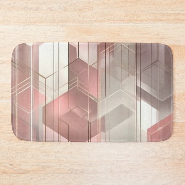 Item preview, Rose Gold Geometric Art Deco — Aesthetic Abstract Cubes Pattern designed and sold by LYAN-STORE.
