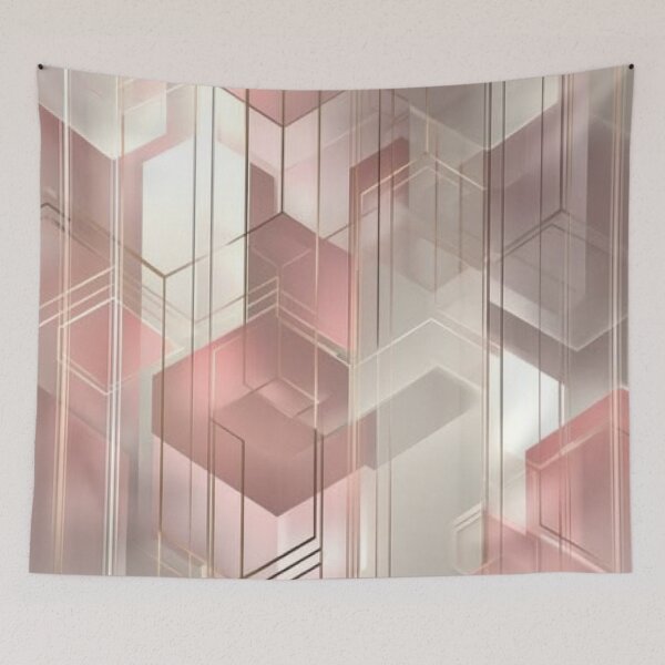 Item preview, Rose Gold Geometric Art Deco — Aesthetic Abstract Cubes Pattern designed and sold by LYAN-STORE.