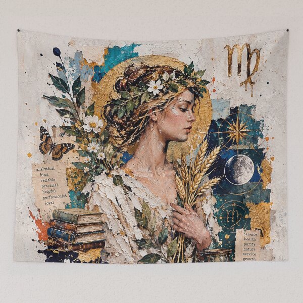 Item preview, Virgo Astrology Painting – Celestial Zodiac Maiden Art designed and sold by GalleryKauffeld.