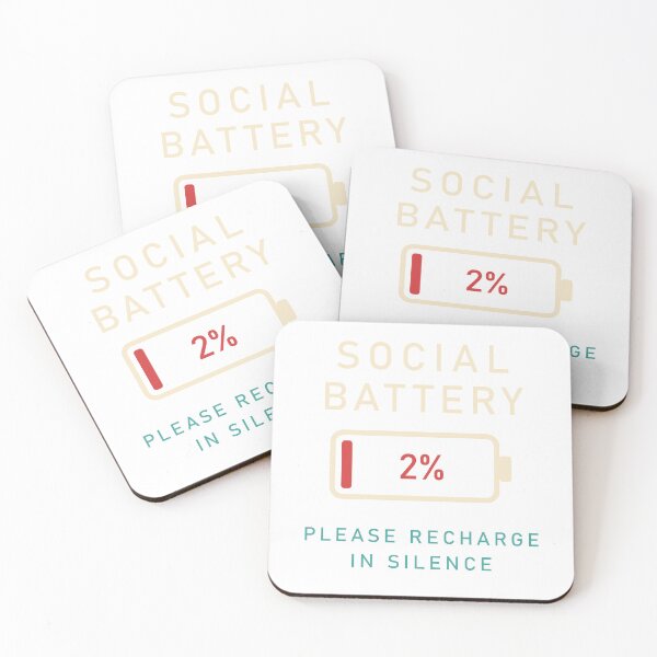 Item preview, Social Battery 2% – Funny Introvert Low Battery designed and sold by Gabtrex.