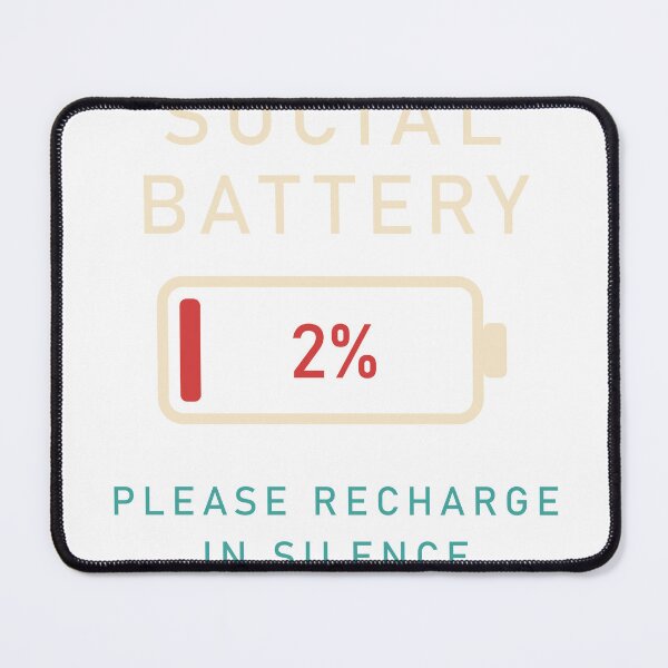Item preview, Social Battery 2% – Funny Introvert Low Battery designed and sold by Gabtrex.