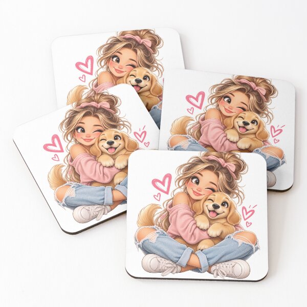 Item preview, Girl with sweet dog designed and sold by Cherrydesign89.