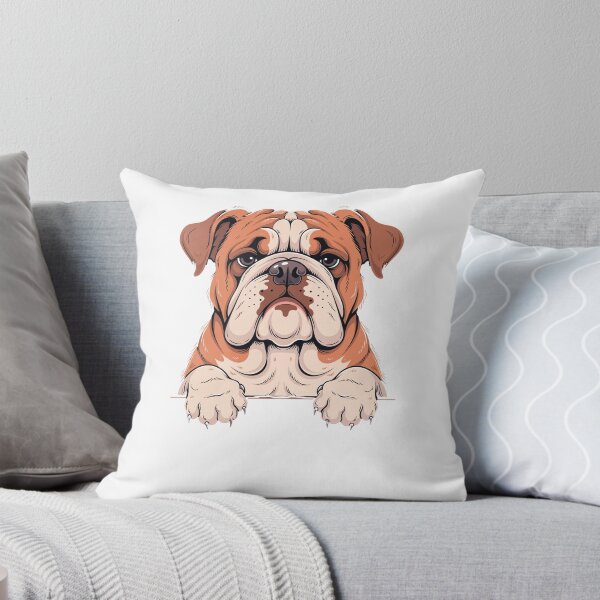 Item preview, bulldog puppy face paws illustration, dog lover gift for men women designed and sold by DariaOltes.