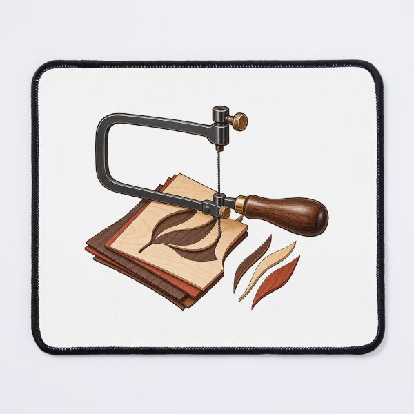 Item preview, Marquetry Artist Fret Saw and Wood Veneer Art designed and sold by UrbanCanvvas.