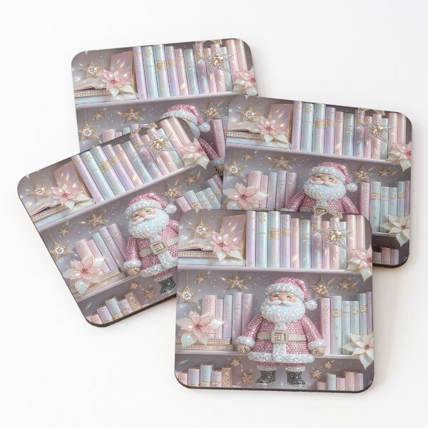Item preview, Rosa Coquette Christmas Bookstore with Santa designed and sold by BriSher.