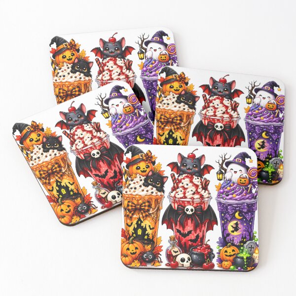 Item preview, Spooky Halloween Cute Monster Milkshake Trio designed and sold by Pure Craft.