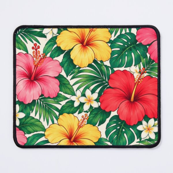 Item preview, Tropical Hibiscus Flowers and Lush Foliage Pattern. designed and sold by MissYouONLY.