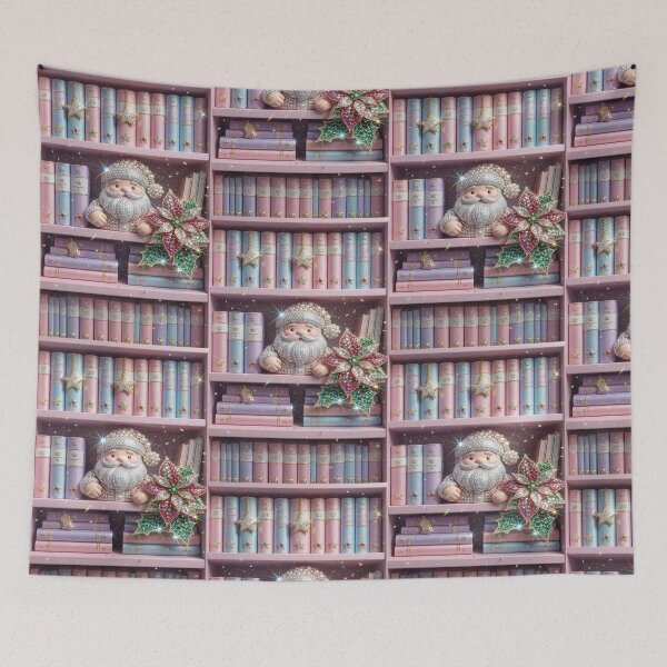 Item preview, Rosa Coquette Christmas Bookstore with Santa designed and sold by BriSher.