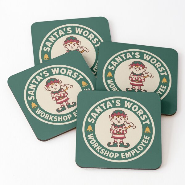 Item preview, Santa's Worst Workshop Employee Elf Badge designed and sold by DripCultureLab.