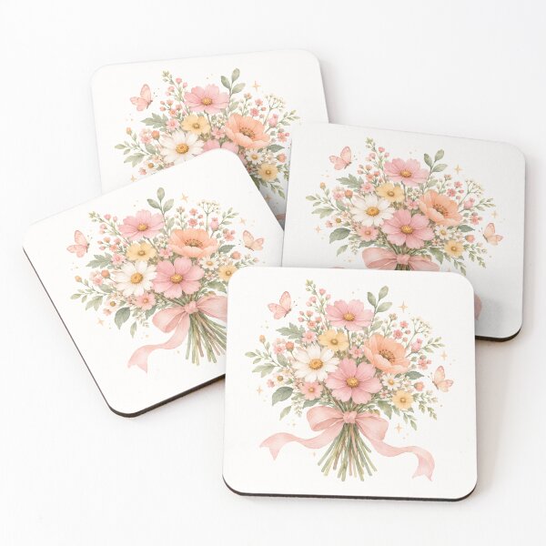 Item preview, Whimsical Pink Wildflower Bouquet – Cottagecore Watercolor Floral designed and sold by looplandger.
