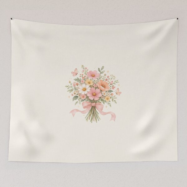 Item preview, Whimsical Pink Wildflower Bouquet – Cottagecore Watercolor Floral designed and sold by looplandger.