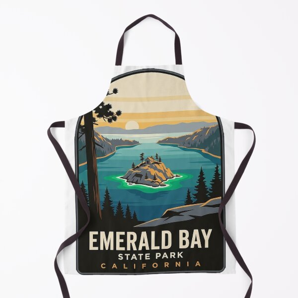 Item preview, Emerald Bay State Park California Fannette Island Vintage WPA Travel Badge designed and sold by DetourDgn.