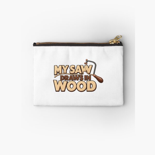 Item preview, My Saw Draws in Wood Funny Marquetry Gift designed and sold by UrbanCanvvas.
