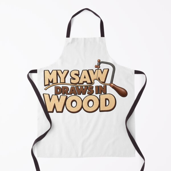 Item preview, My Saw Draws in Wood Funny Marquetry Gift designed and sold by UrbanCanvvas.