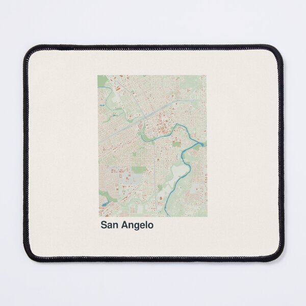 Artikelvorschau, Minimalistische Kartenkunst von San Angelo entworfen und verkauft von MapsNerd.