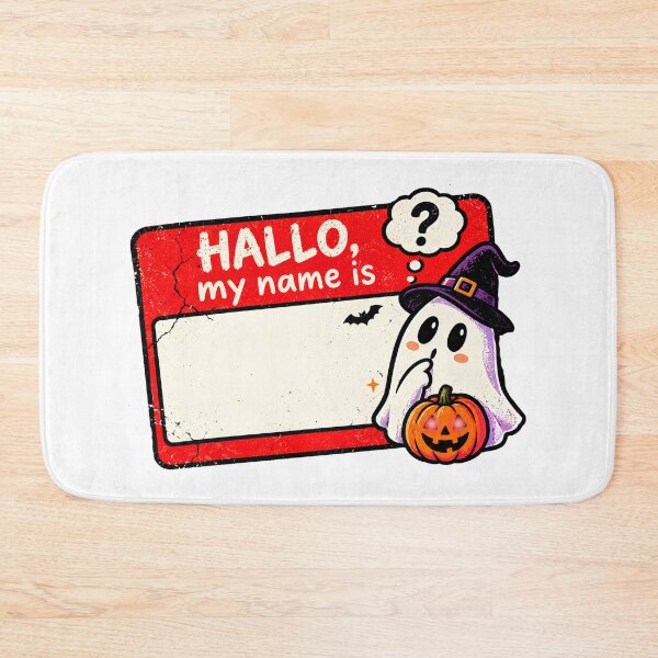 Item preview, Cute Halloween Ghost Name Tag – Spooky Pumpkin Witch Ghost Retro designed and sold by Thegoldenline.