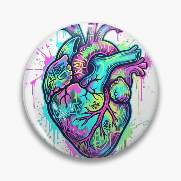 Item preview, Urban Heartbeat - Graffiti Anatomical Heart designed and sold by DavideUrbanArt.