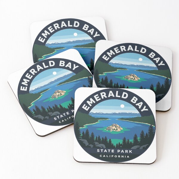 Item preview, Emerald Bay Lake Tahoe Circle Badge Sticker Fannette Island California designed and sold by DetourDgn.