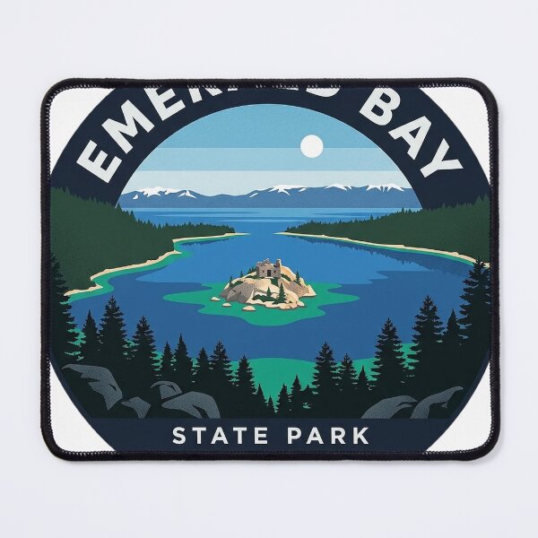 Item preview, Emerald Bay Lake Tahoe Circle Badge Sticker Fannette Island California designed and sold by DetourDgn.