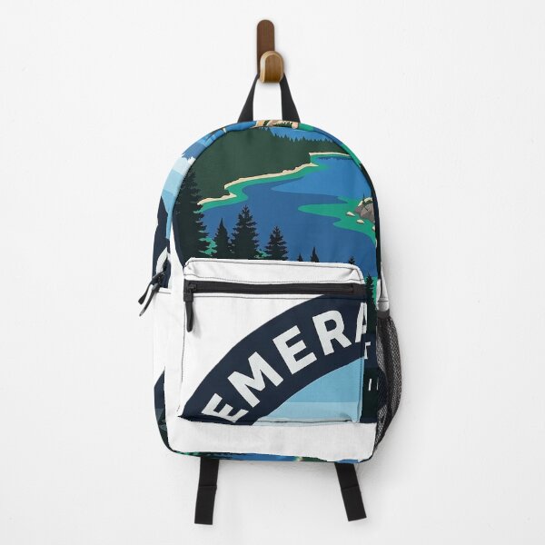 Item preview, Emerald Bay Lake Tahoe Circle Badge Sticker Fannette Island California designed and sold by DetourDgn.