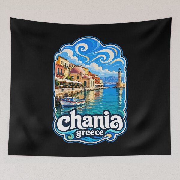 Item preview, Chania Crete Greece Trippy Travel designed and sold by TomFrontierArt.