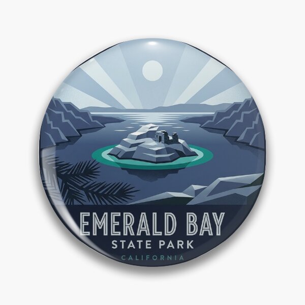 Item preview, Emerald Bay State Park Art Deco Hexagon Badge Lake Tahoe Night Sticker designed and sold by DetourDgn.