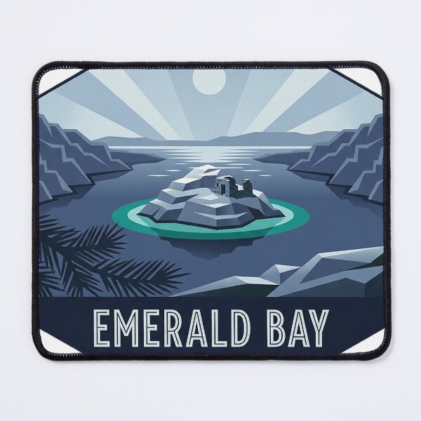Item preview, Emerald Bay State Park Art Deco Hexagon Badge Lake Tahoe Night Sticker designed and sold by DetourDgn.
