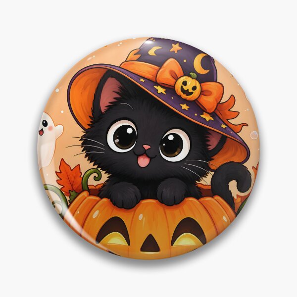 Item preview, Cute Black Cat in Jack-o'-Lantern Pumpkin designed and sold by Pure Craft.