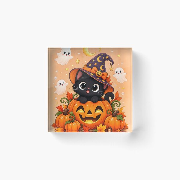 Item preview, Cute Black Cat in Jack-o'-Lantern Pumpkin designed and sold by Pure Craft.